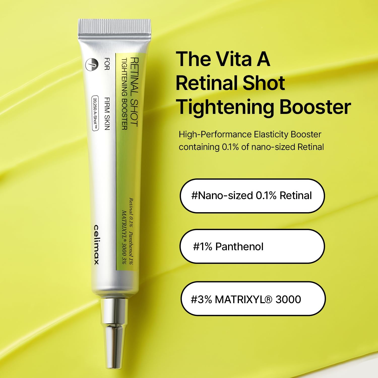 the Vita a Retinal Shot Tightening Booster | 0.1% Retinal, 3% Matryxyl, High-Strength Retinoid for Anti-Aging, Pore Minimizer, Wrinkles & Fine Lines, Firmer Skin, 15Ml